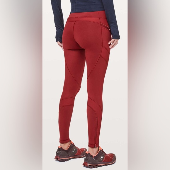 Lululemon Keep The Fleece Tight 28” Dark Sport Red Tech Fleece‎ sz8 - Picture 1 of 6